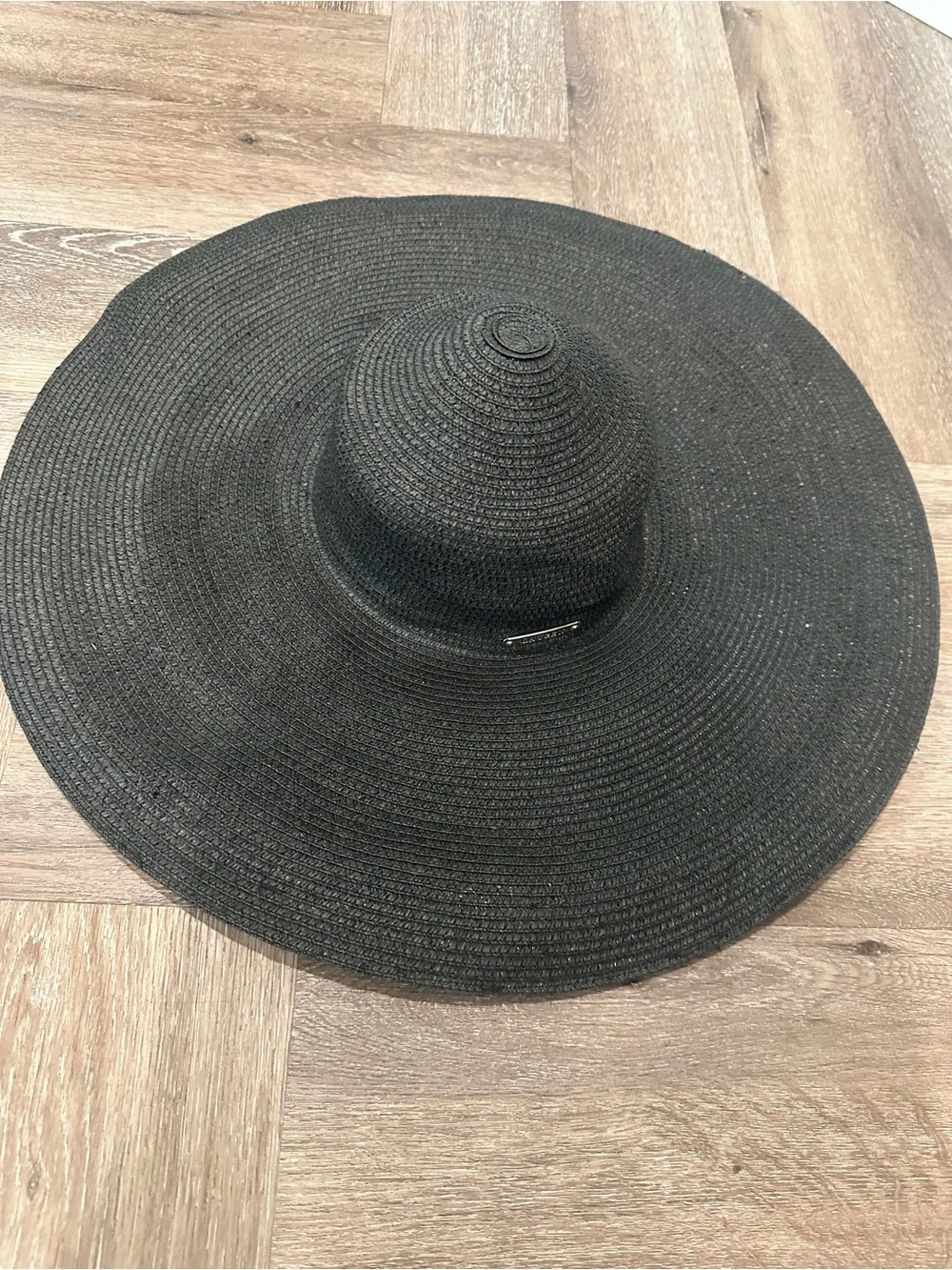 Lauren Ralph Lauren Black Wide-Brim Straw Sun Hat